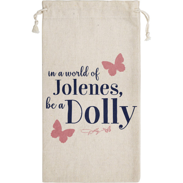 Creative Converting Dolly Parton Canvas "Be A Dolly" Wine Gift Bag, 3